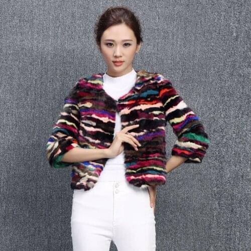 Genuine real natural mink fur coat women new short section of splicing female fashion jacket ladies outwear custom any size