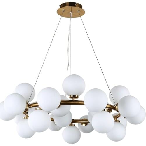 Nordic Postmodern Frosted Glass Ball Hanging Chandelier Modern Design Sitting Room Luxury Ceiling Lamp