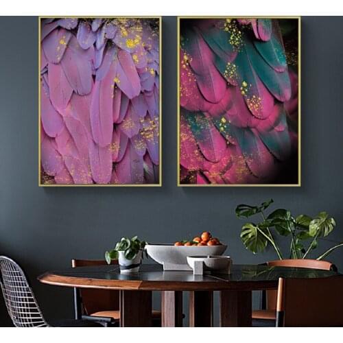 Nordic Luxury Feather Wall Art Prints Canvas Paintings Posters Decorative Wall Art Prints Oil Paintings Living Room Home Decor