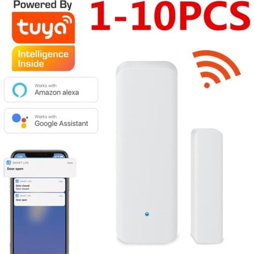 1-10PCS Tuya Smart WiFi Door Sensor Door Open / Closed Detectors WiFi App Notification Alert alarm support Alexa Google Home
