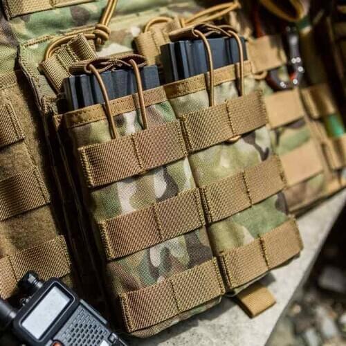 OneTigris Tactical MOLLE Double Open Top Mag Pouch M4/M16 Magazine Pouch Airsoft Military Paintball Gear