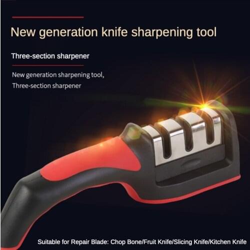 Knife Sharpener 3 Stages Professional Diamond Ceramic Grinder Stainless Steel Whetstone Sharpener Kitchen Chef Sharpening Tools
