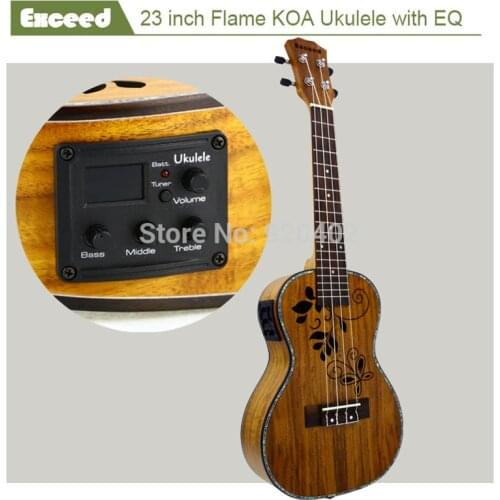 23 inch KOA Concert Ukulele with EQ Handcraft mini acoustic Guitar child Guitarra Ukelele hawaii musical instrument tool