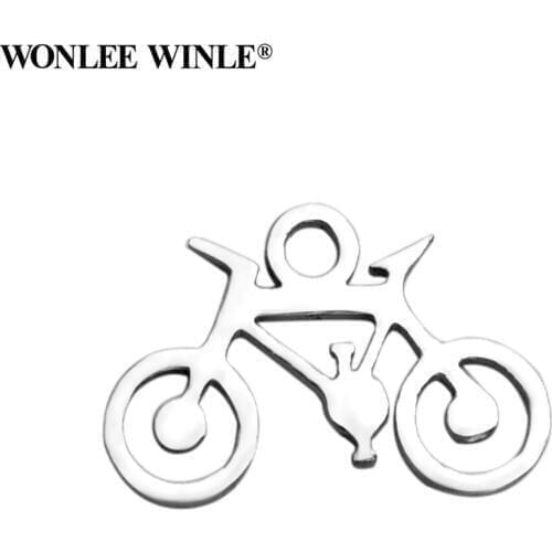 Wonlee Winle DIY 316 Stainless Steel Laser Incision Bicycle Charms Pendants for Bracelet Necklace Jewelry Making