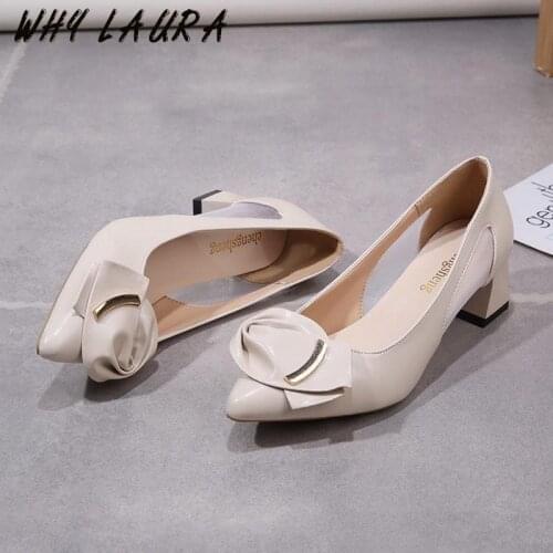 Womens shoes Spring and Autumn new fashion work shoes South Korea wild shallow pointed shoes in the party with single shoes go