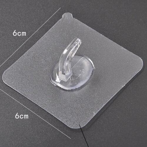 10Pcs 6x6cm Transparent Strong Self Adhesive Door Wall Hangers Hooks Suction Heavy Load Rack Cup Sucker for Kitchen Bathroom