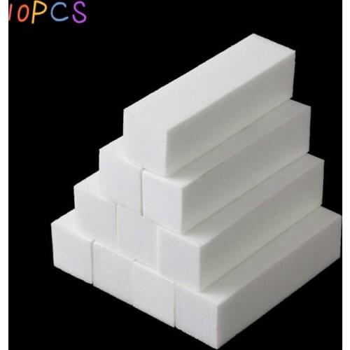 10Pcs White Nail File Block Nail Polisher Sanding Nail Buffer Polishing Blocks Manicure Tools Nail Art Accessories
