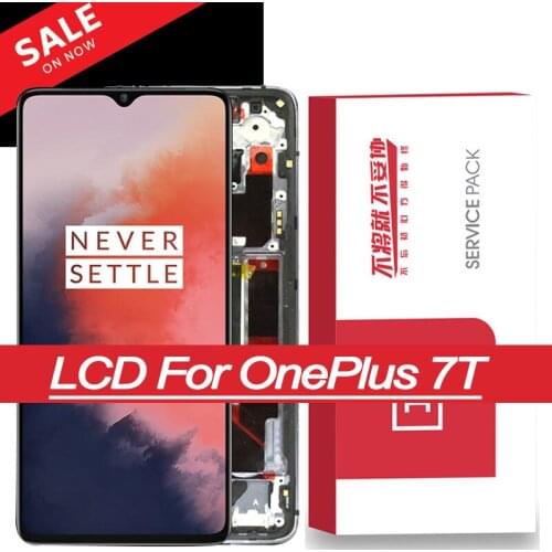 100% Original 6.55'' AMOLED Display for OnePlus 7T 1+7T Full LCD Touch Screen Digitizer Assembly Repair Parts with Service Pack