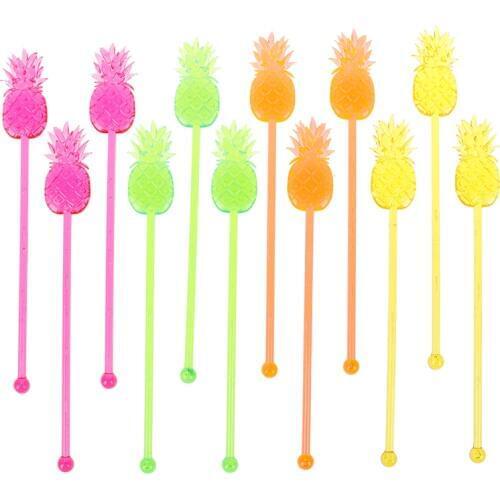 12pcs/lot Barware Pineapple Cocktail Swizzle Sticks Bar Tools Products Stirrer Coffee Wine Muddler Puddler