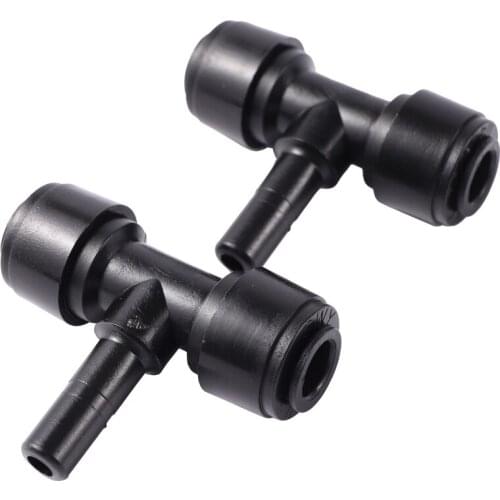 1/4'' Pipe Tee Plug Elbow Quick Connector Garden Misting System Water Connectors Aquarium Reverse Osmosis System Fittings 2 Pcs