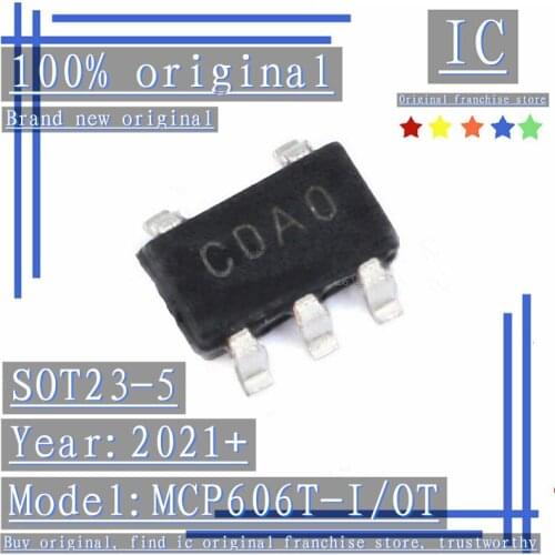 2021+ 100% Brand new original 10PCS-50PCS MCP606T-I/OT SOT23-5 Single-channel operational amplifier chip