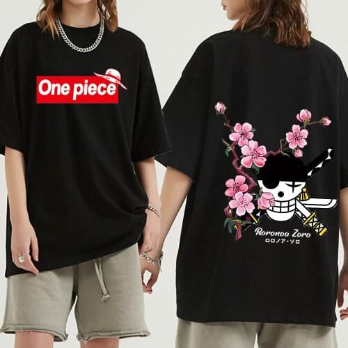 2021 Cool T Shirt Casual One Piece T-shirt Anime Summer Top Luffy Roronoa Zoro Tshirt Streetwear Funny Male Casual Tee Shirt