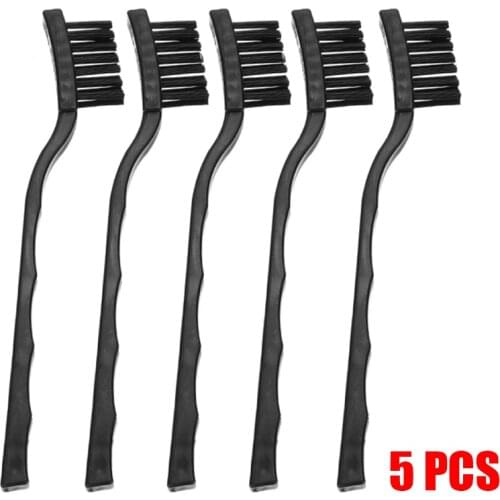 5pcs Black Anti-Static Brushes Imitation Animal Hair Cleaning Brushes Tools For Electronic Component Accessories
