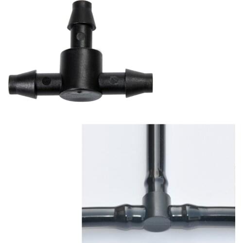 50PCS Garden Drip Irrigation Tees Connector for 4/7mm 1/4'' Hose Pipe Watering Tubing Barb Hose Fitting Drip Irrigation Adapter