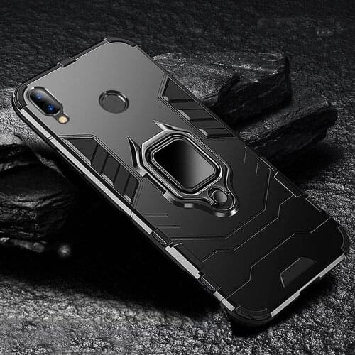 P Smart Z Case Armor PC Cover Finger Ring Holder Phone Case For Huawei P Smart Plus 2019 P Smart 2018 FIG-LX1 FIG-LA1 Fundas