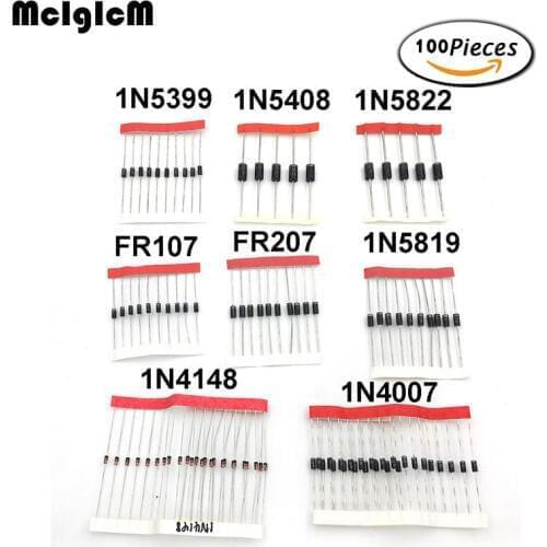 MCIGICM 1N4148 1N4007 1N5819 1N5399 1N5408 1N5822 FR107 FR207 diode,Electronic Components Package,Diode Assorted Kit