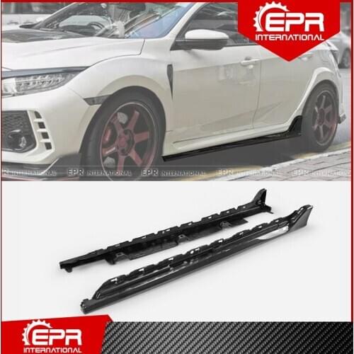 For FK8 Civic Type R OEM Style Carbon Fiber Side skirt Extension Body Kit Racing Prat FK8 Side Skirt Add On
