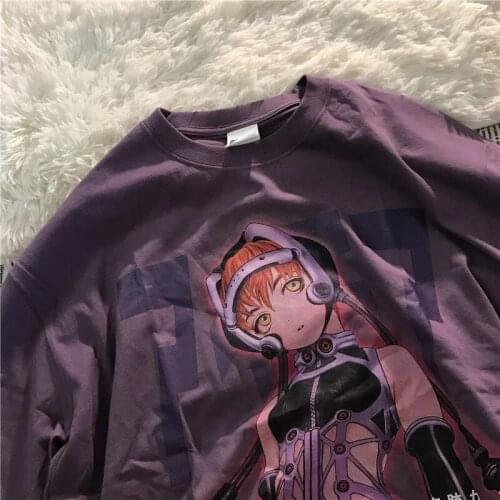 Summer t-shirt Streetwear clothes Women clothing punk top shirt Japanese anime mechanical Girly print T-shirt casual Harajuku
