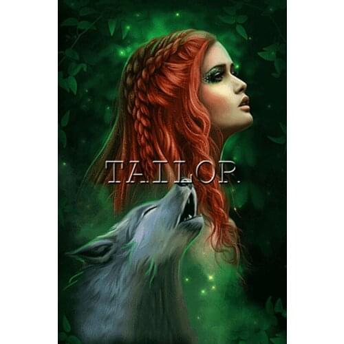 Cuadros full square 5d diamond painting kit set Woman wolf animal girl complet embroidery Cross stitch dirll drawing mosaic art