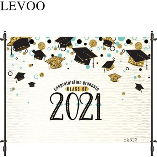LEVOO photography background Celebrate 2021 graduation Golden bachelor hat prop fabric photography backdrop photocall photobooth