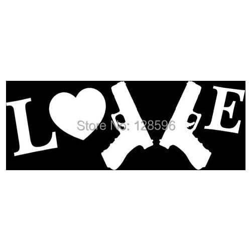 LOVE MY GUNS Sticker 9mm Vinyl for Car Window Decal License Carry Firearms Pistol 2A Girl Shoot