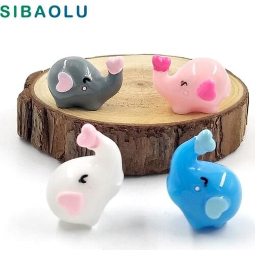 Cute Love Elephant Resin Craft Animal Model figurine home decor miniature fairy garden decoration accessories micro landscape