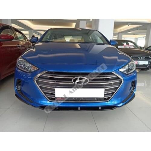 For Hyundai Elentra Front Bumper Attachment Lip 2016-2020 Piano Glossy Black Splitter Diffuser Universal Spoiler Bumper Mud Flap