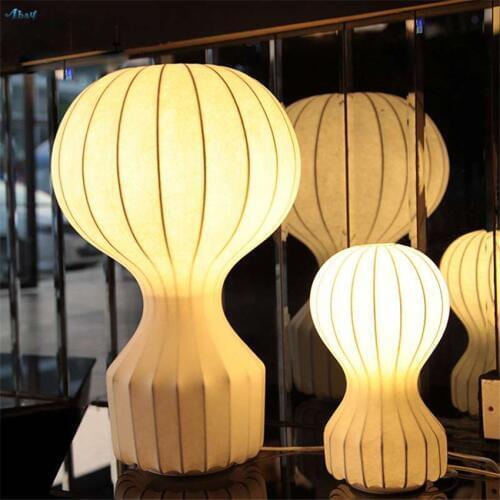 Italian Design Silk Hot Air Balloon Table Lamps Bedroom Bedside Living Room Study Fabric Desk Light Spherical Art Decor Fixtures