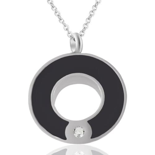 New Stainless Steel Crystal Circle Round Pendant Necklace Cremation Memorial Ashes Urn Keepsake Jewelry Dropshipping