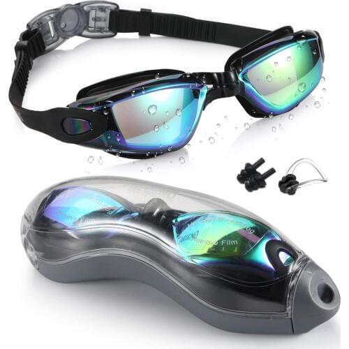 Swimming Goggles No Leaking Anti Fog UV Protection Swim glasses with Nasal clip earplug Protection Case for Adult Men Women Kids