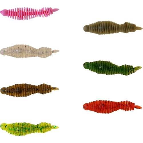 BassLegend - Fishing Small Floating Soft Plastic Rubber Lure Worm Swimbait Bass Pike Trout Walleye Lure Carp 50mm/0.5g 10 pcs