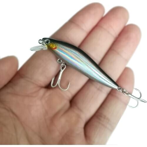 1pcs Fishing Lure Minnow 4.3g Sinking Artificial Bait 3D Eyes Plastic Wobblers Tackle Pesca Far-casting Magnet System