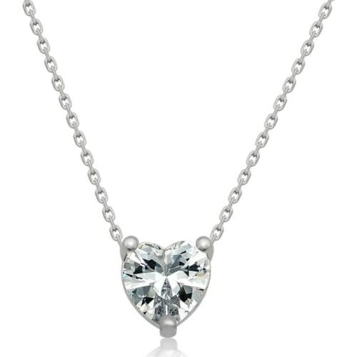 Silverlina Sterling Silver Heart Women Necklace