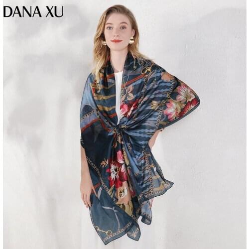 2020 Silk Long Scarf Luxury Brand Women New Design Beach Blanket Shawl Wear Swimwear Bandana Hijab Face Shield Foulard