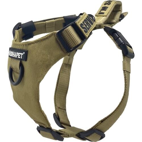 Dog Harness No Pull, Walking Pet Harness with 2 Metal Rings and Handle Adjustable Breathable Oxford Soft Vest Easy Control Front