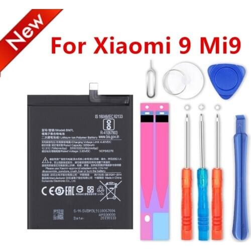 High capacity Replacement Battery For Xiaomi 9 MI9 M9 MI 9 Xiaomi9 BM3L Genuine Phone Battery 3300mAh Free Tools