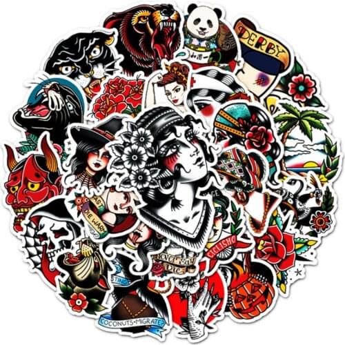 10/30/50Pcs Personalized Tattoo Fashion Graffiti Waterproof Skateboard Travel Suitcase Phone Laptop Luggage Stickers DIY Kids