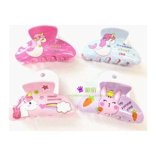 Cute Cartoon Acrylic Large Thick Bath Tray Hair Catch Clip Candy Color Hairpin Ladies Ponytail Hairpin Headdress Hair Clip