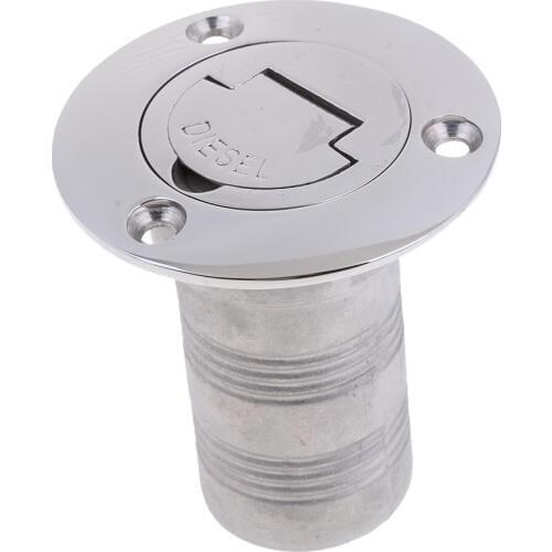 Boat Deck Fill / Filler Keyless Cap 1-1/2" Diesel Marine Stainless Steel