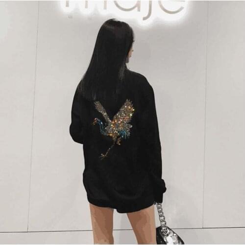 2021 girls Sweatshirts Women Long Sleeve Hot drill Pullover Sweatshirt Diamond stone Top quality