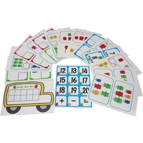 1Set Cute Cartoon Montessori Cards for counting bear Baby Infants Toddlers Early Learning Educational Toys Wholesale