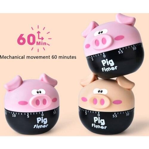 1PC Cute Piggy Kitchen Cooking Timer 60 Minutes Countdown Alarm Clock Reminder Tool
