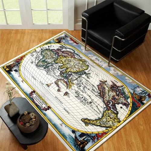 3D World Map Large Carpet Kids Room Play Floor Mat Baby Crawling Area Rugs Home Room Decorative Big Bedroom Living Carpets For