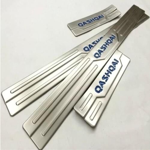 4PCS/SET Accessories Door Sill Scuff Plate Guard Stainless Door Sills Protector Sticker For Nissan Qashqai J11 2016 2017