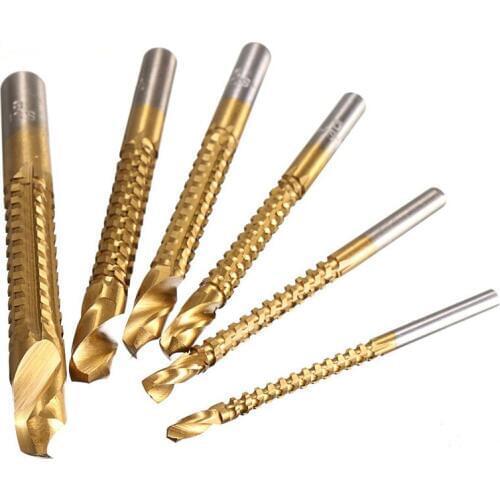 6Pcs Titanium Coated High Speed Steel 3-8mm Drill Bit Electric Drill Hemp Flowers High Hardness Resistance Bit Set