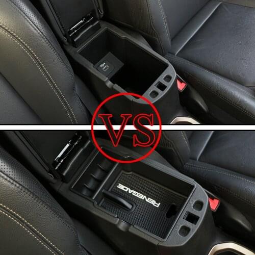 ABS Car Central Armrest Box Car Center Console Arm Rest Box Glove Box Fit for Jeep Renegade 2015 2016 2017 2018 2019 Accessories