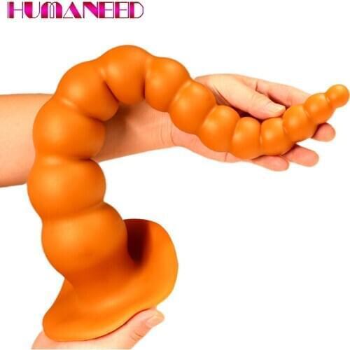 Super Long Anal Plug Beads Soft Liquid Silicone Big Dildo Butt Plug Stimulate Prostate Massager Sextoy for Women Men Masturbate