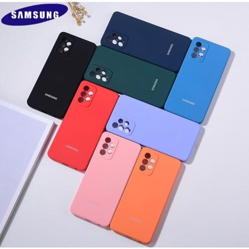 Liquid Silicone Phone Case For Samsung Galaxy A12 A22 A32 A52 A72 A82 Cover Soft-Touch Finish Back Full Protective A22 A32 4G 5G