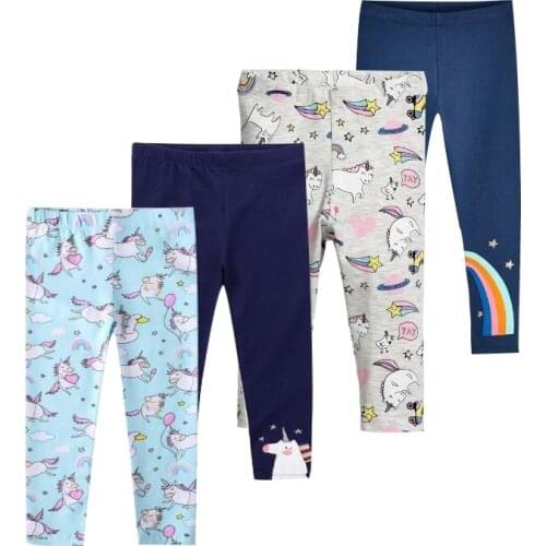 Children Clothes Pants Girl Trousers Kids Autumn New Cute Baby Girls Cartoon Unicorn Cotton Mid Waist Thin Style Leggings