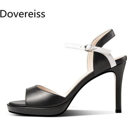 Dovereiss Fashion Womens Shoes summer new consice Elegant Narrow band Buckle Party shoes Sandals